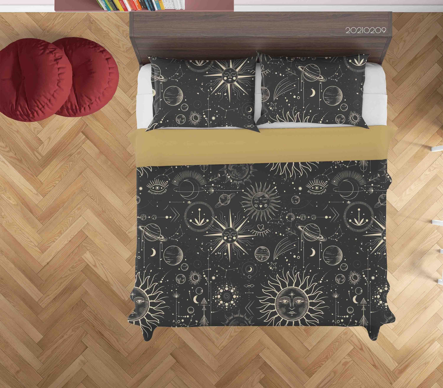 3D Black Space Solar System Quilt Cover Set Bedding Set Duvet Cover Pillowcases 39