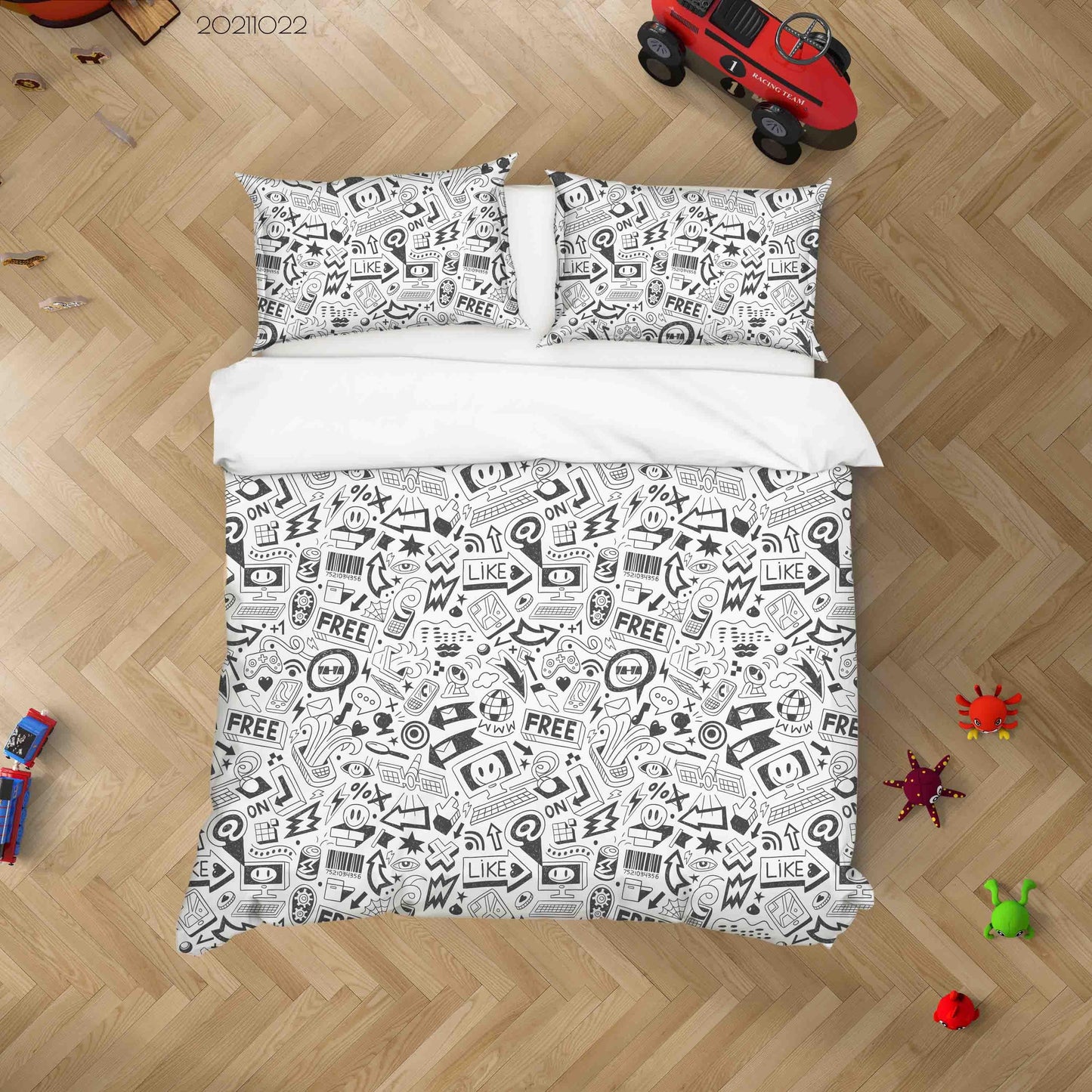 3D Abstract Art Graffiti Quilt Cover Set Bedding Set Duvet Cover Pillowcases 76