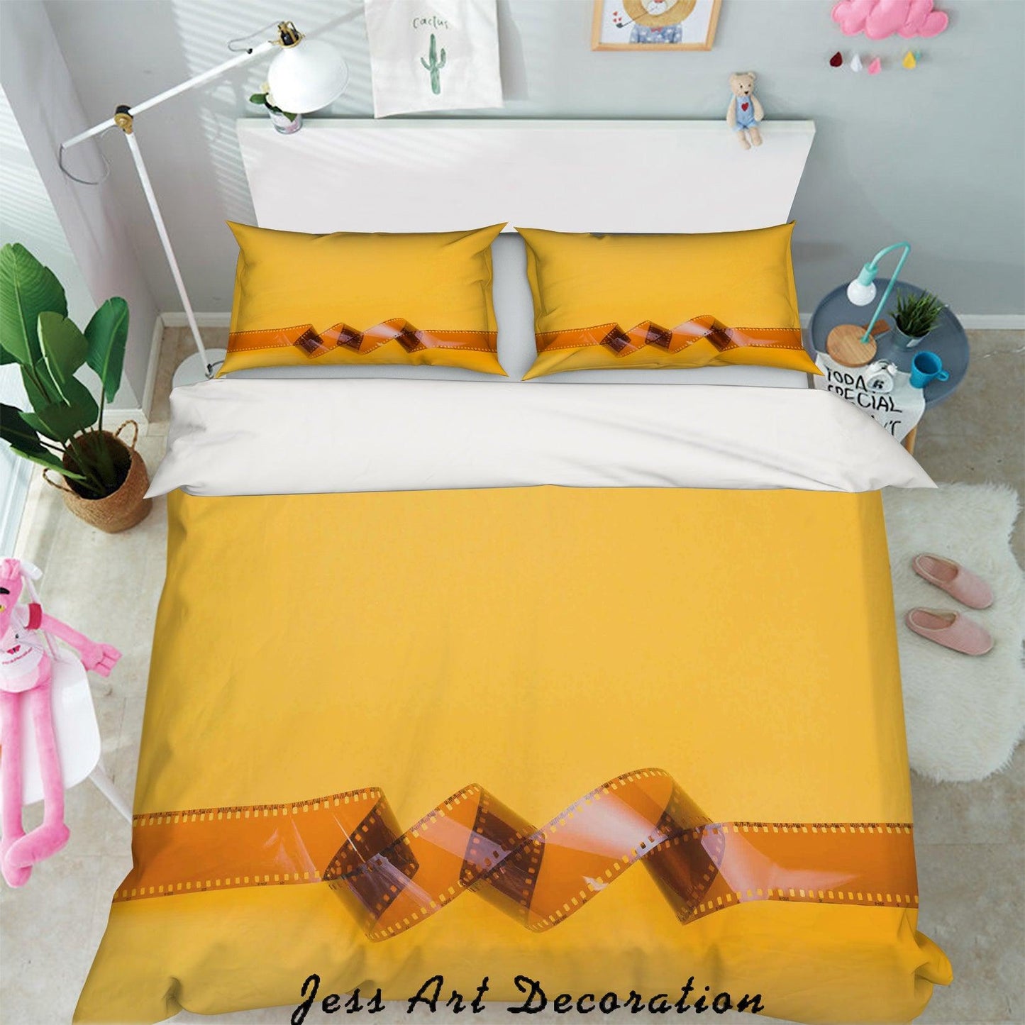 3D Camera Roll Yellow Quilt Cover Set Bedding Set Pillowcases 84