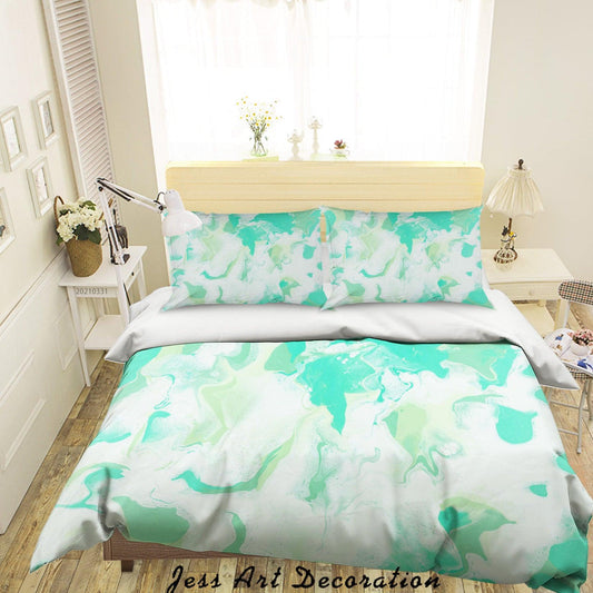 3D Abstract Green Marble Texture Quilt Cover Set Bedding Set Duvet Cover Pillowcases 266