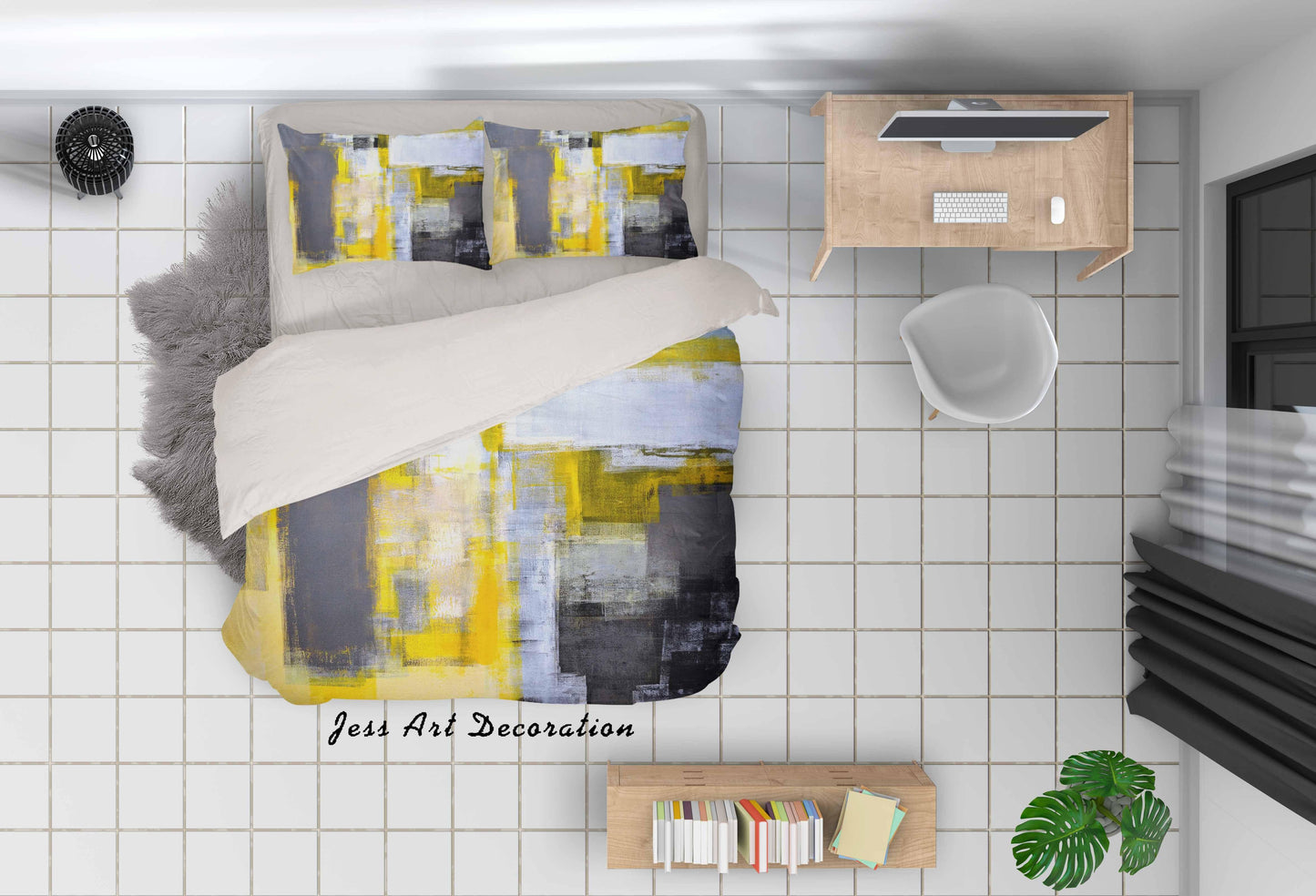 3D Black Golden Abstract Oil Painting Quilt Cover Set Bedding Set Pillowcasesn 32