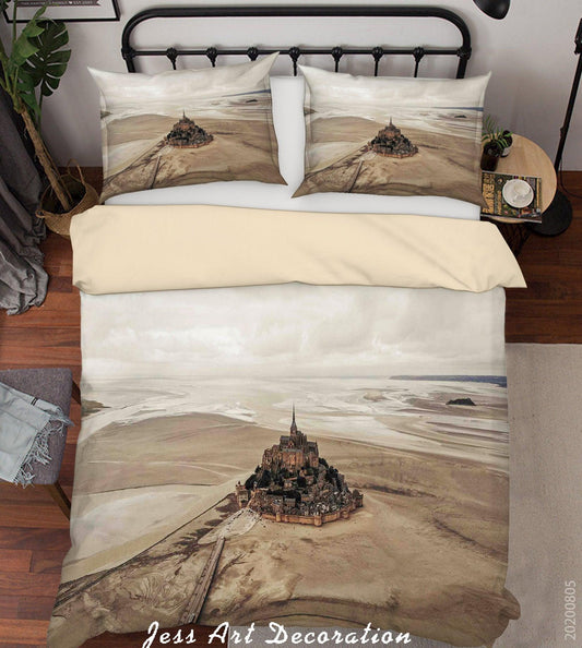 3D Beach Castle Scenery Quilt Cover Set Bedding Set Duvet Cover Pillowcases LXL 74