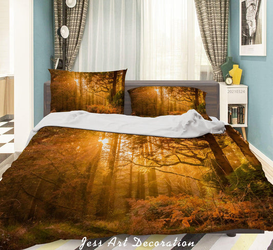 3D Autumn Forest Landscape Quilt Cover Set Bedding Set Duvet Cover Pillowcases 143 LQH