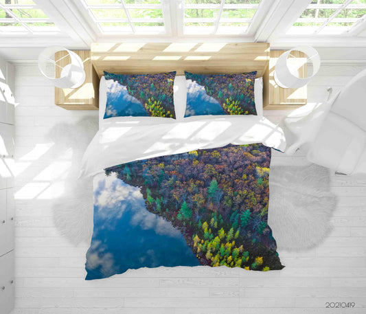 3D Blue Sky Cloud Forest Quilt Cover Set Bedding Set Duvet Cover Pillowcases 106