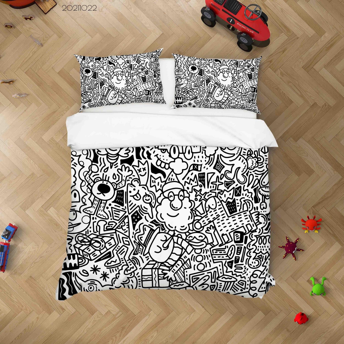 3D Abstract Illustration Art Doodle Quilt Cover Set Bedding Set Duvet Cover Pillowcases 93