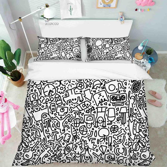 3D Art Illustration Graffiti Quilt Cover Set Bedding Set Duvet Cover Pillowcases 53