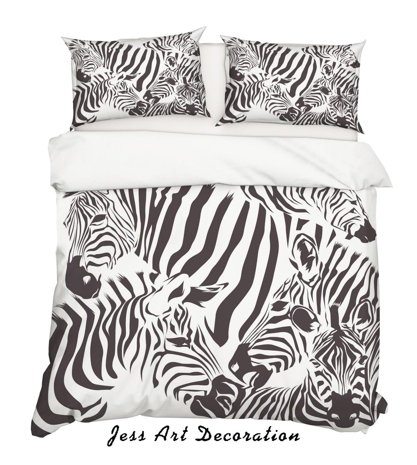 3D Black White Zebra Quilt Cover Set Bedding Set Duvet Cover Pillowcases SF128