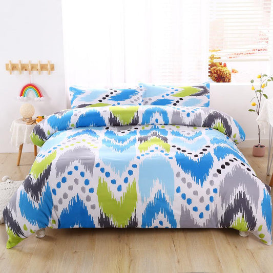 3D Abstract Blue Geometry Quilt Cover Set Bedding Set Duvet Cover Pillowcases 520