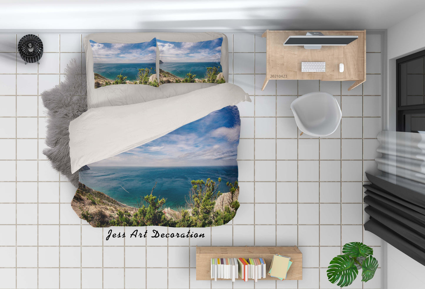 3D Blue Sky Cloud Sea Landscape Quilt Cover Set Bedding Set Duvet Cover Pillowcases 123