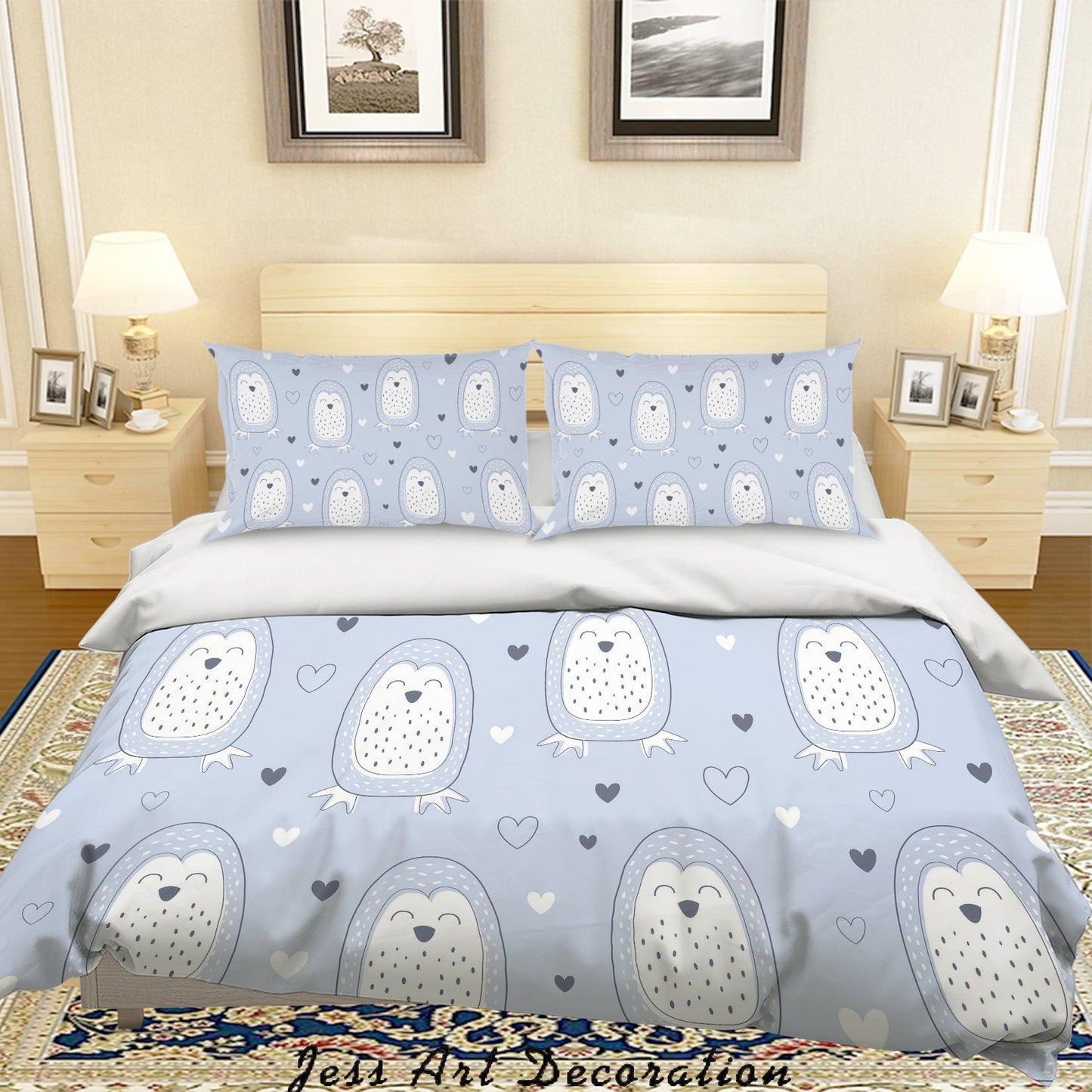 3D Cartoon Penguins Quilt Cover Set Bedding Set Pillowcases 111
