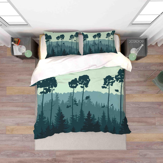 3D Cartoon Green Forest Quilt Cover Set Bedding Set Duvet Cover Pillowcases 13 LQH