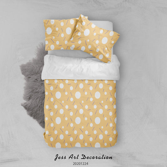 3D Abstract Yellow Geometric Pattern Quilt Cover Set Bedding Set Duvet Cover Pillowcases 80 LQH