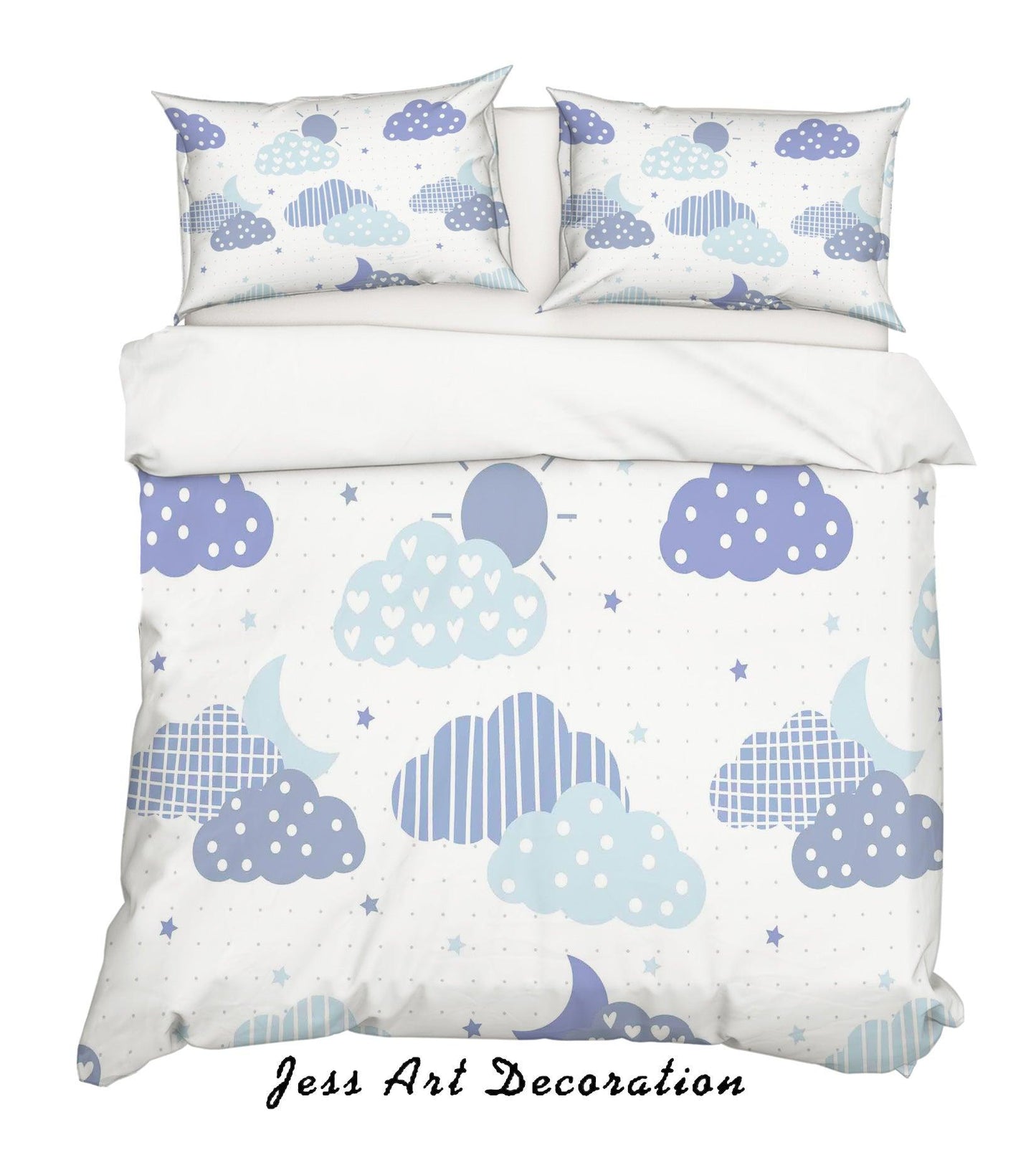 3D Cartoon Clouds Sky Quilt Cover Set Bedding Set Pillowcases 77