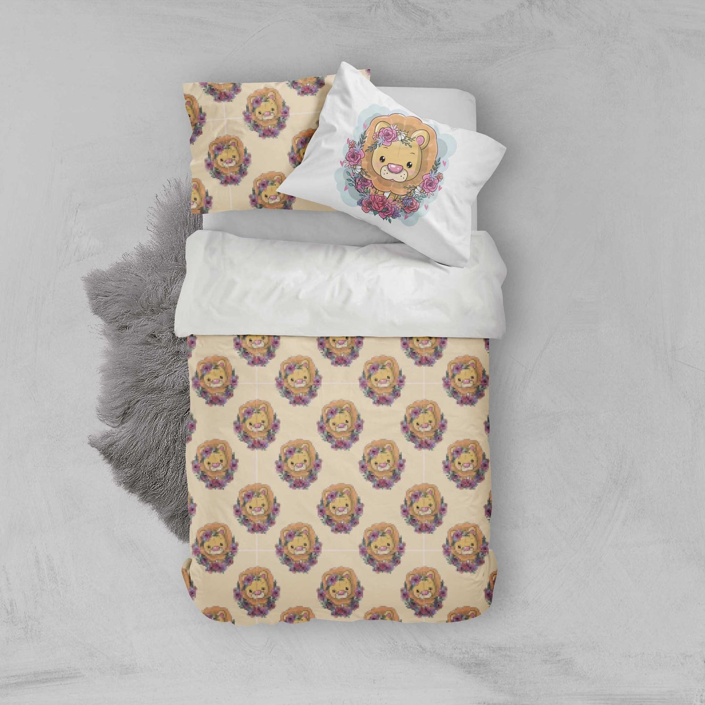 3D Cartoon Brown Bear Quilt Cover Set Bedding Set Pillowcases 92
