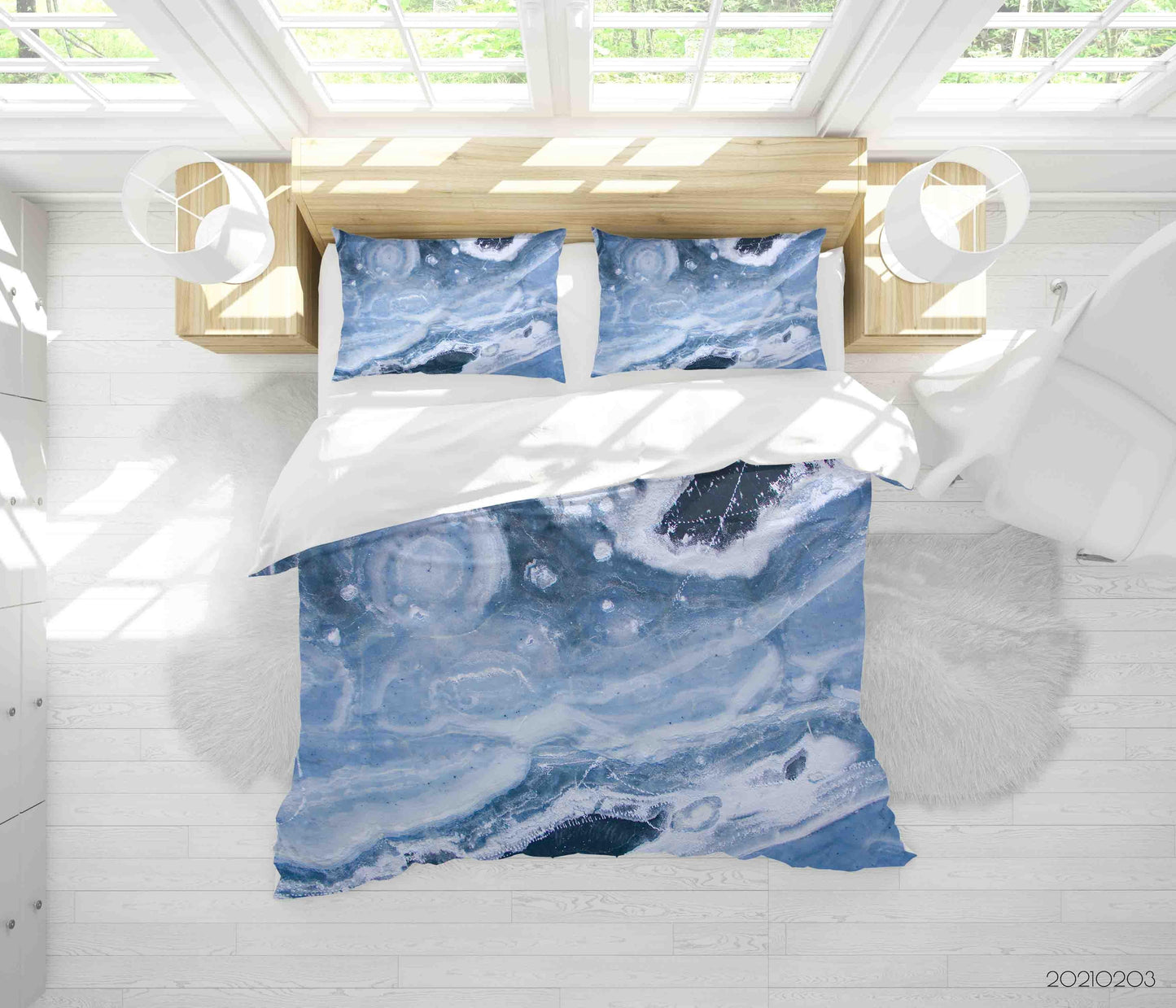 3D Blue Marble Texture Quilt Cover Set Bedding Set Duvet Cover Pillowcases 65