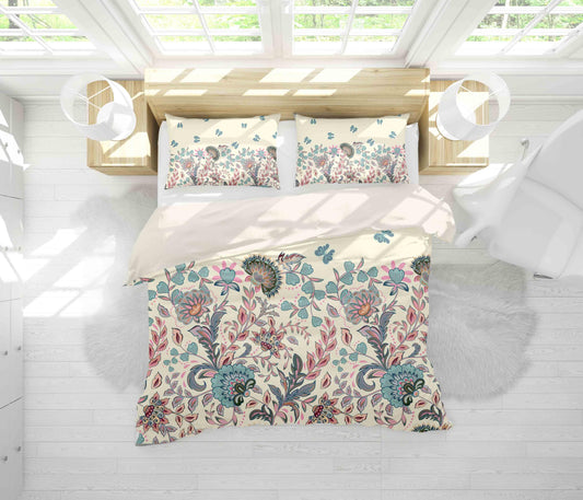 3D Blue Leaves Flowers Quilt Cover Set Bedding Set Pillowcases 61