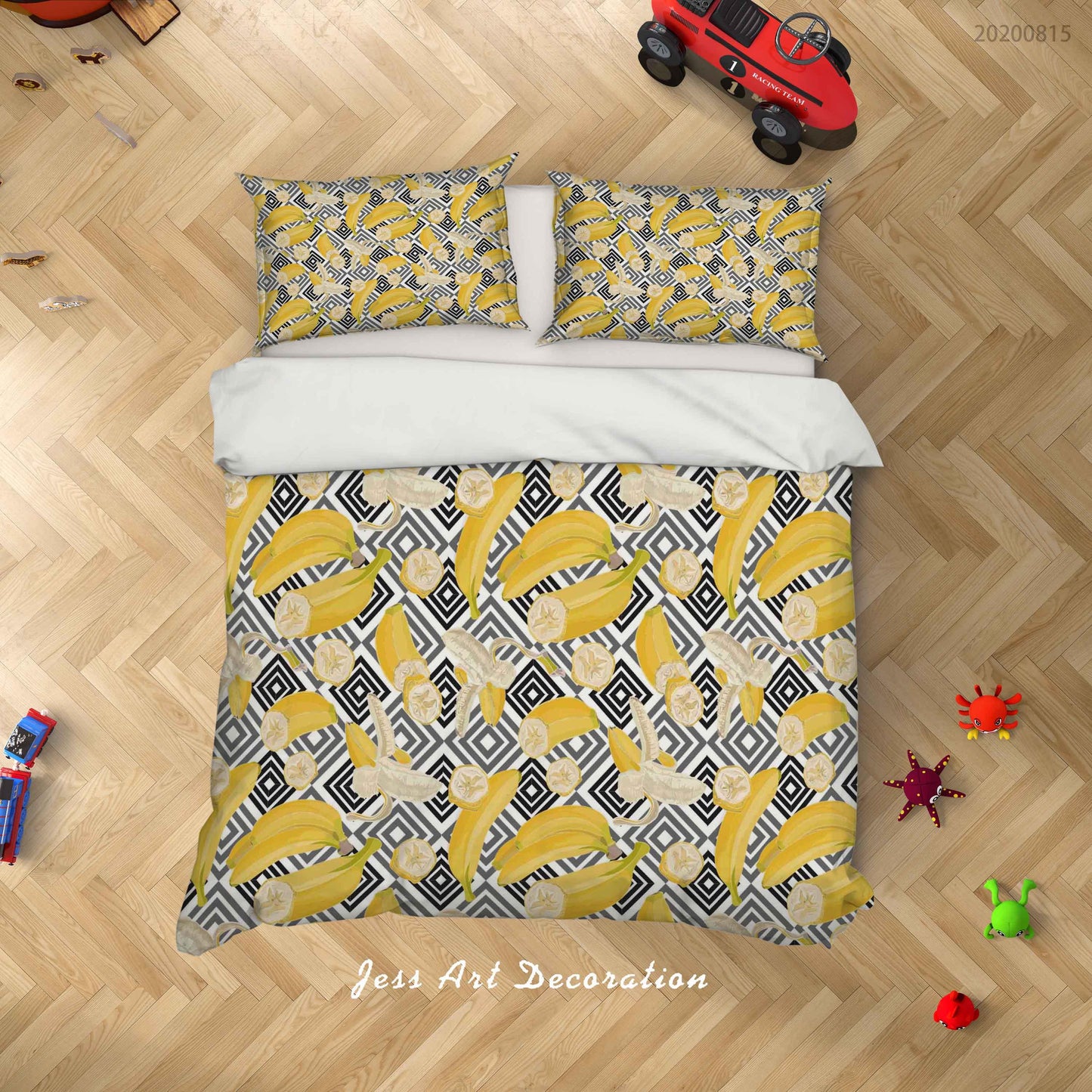 3D Banana Fruity Pattern Quilt Cover Set Bedding Set Duvet Cover Pillowcases LXL