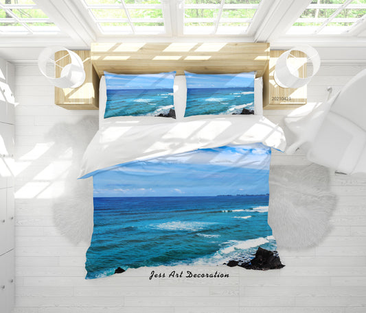 3D Blue Sky Sea Landscape Quilt Cover Set Bedding Set Duvet Cover Pillowcases 108