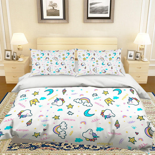 3D Cartoon Cloud Quilt Cover Set Bedding Set Pillowcases 77