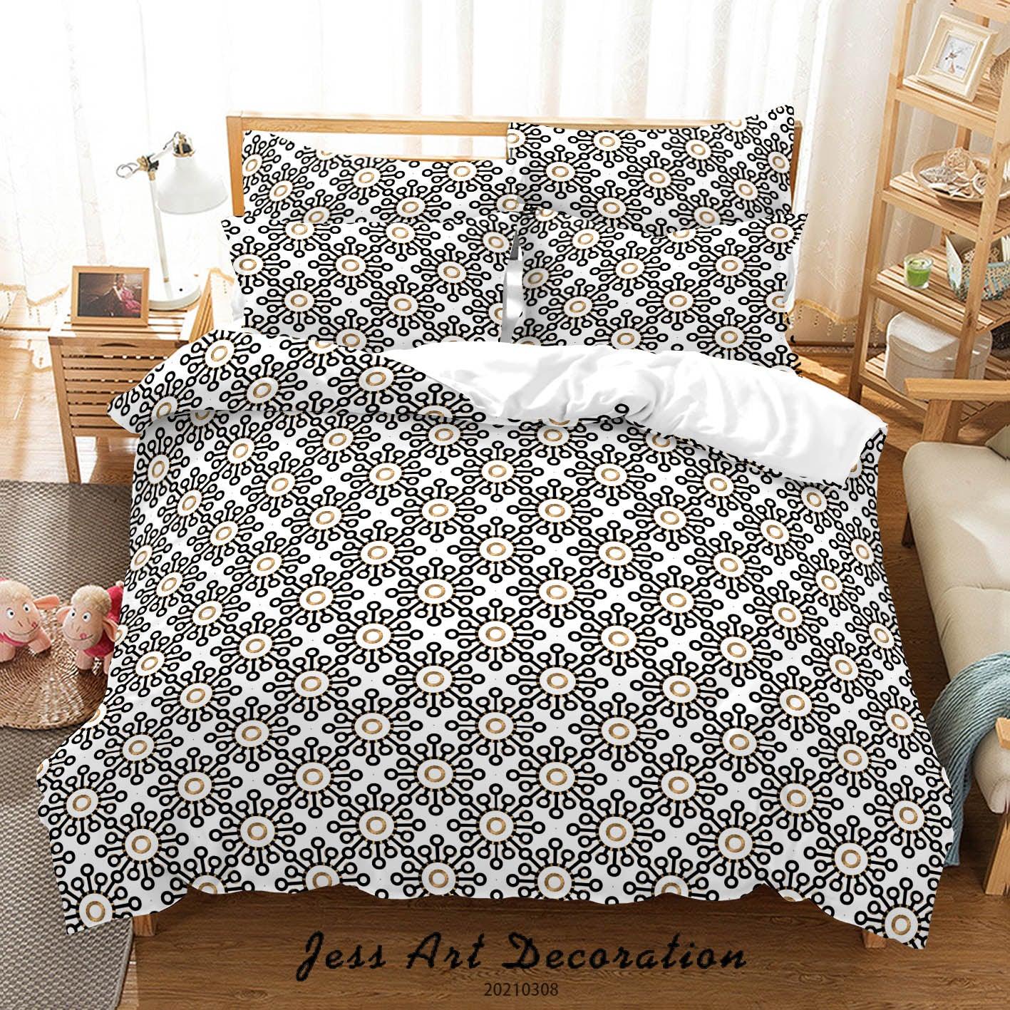 3D Black Abstract Geometry Quilt Cover Set Bedding Set Duvet Cover Pillowcases 20