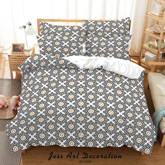 3D Black Abstract Geometry Quilt Cover Set Bedding Set Duvet Cover Pillowcases 20