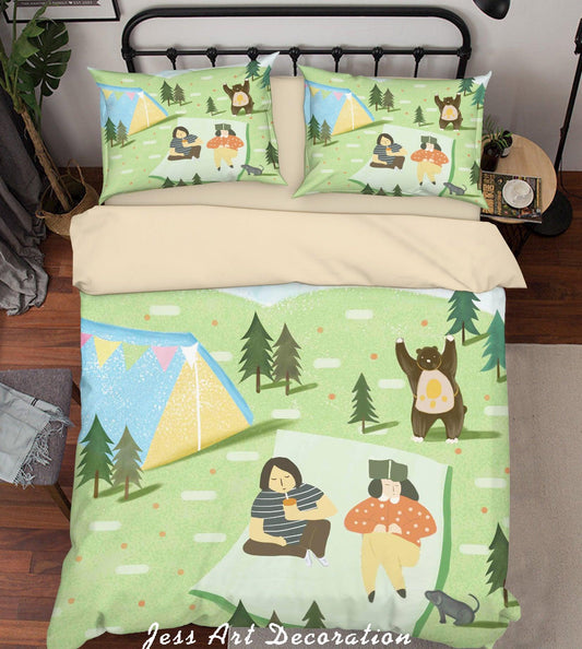 3D Cartoon Bear Tent Tree Quilt Cover Set Bedding Set Duvet Cover Pillowcases A623 LQH
