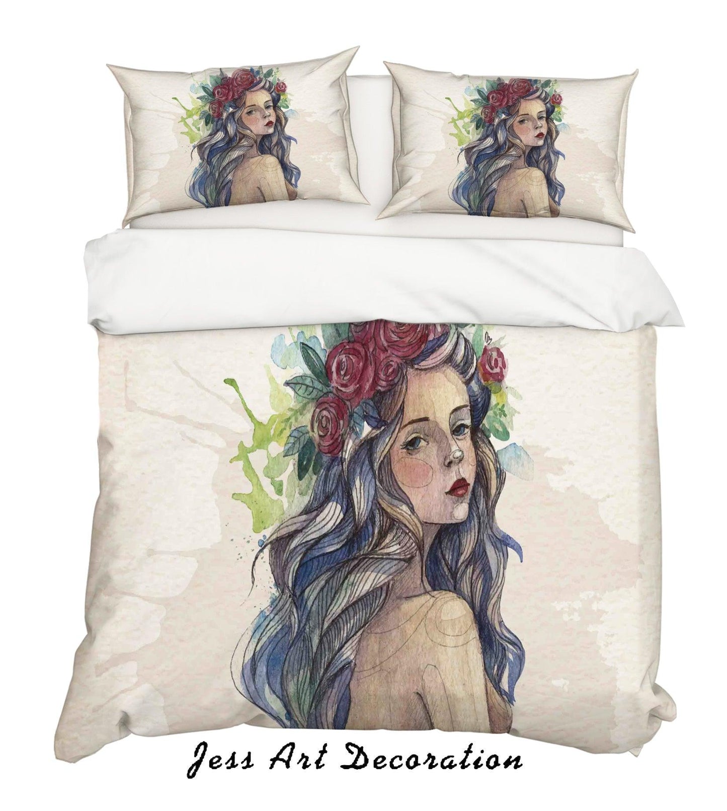 3D Beauty Woman Female Quilt Cover Set Bedding Set Pillowcases 65
