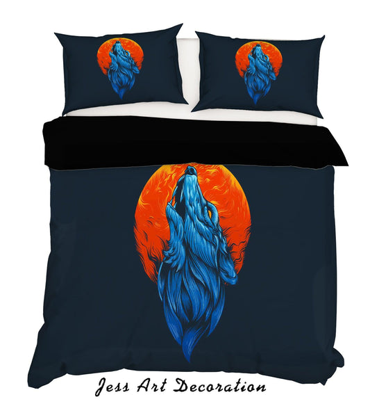 3D Abstract Orange Blue Quilt Cover Set Bedding Set Duvet Cover Pillowcases LXL