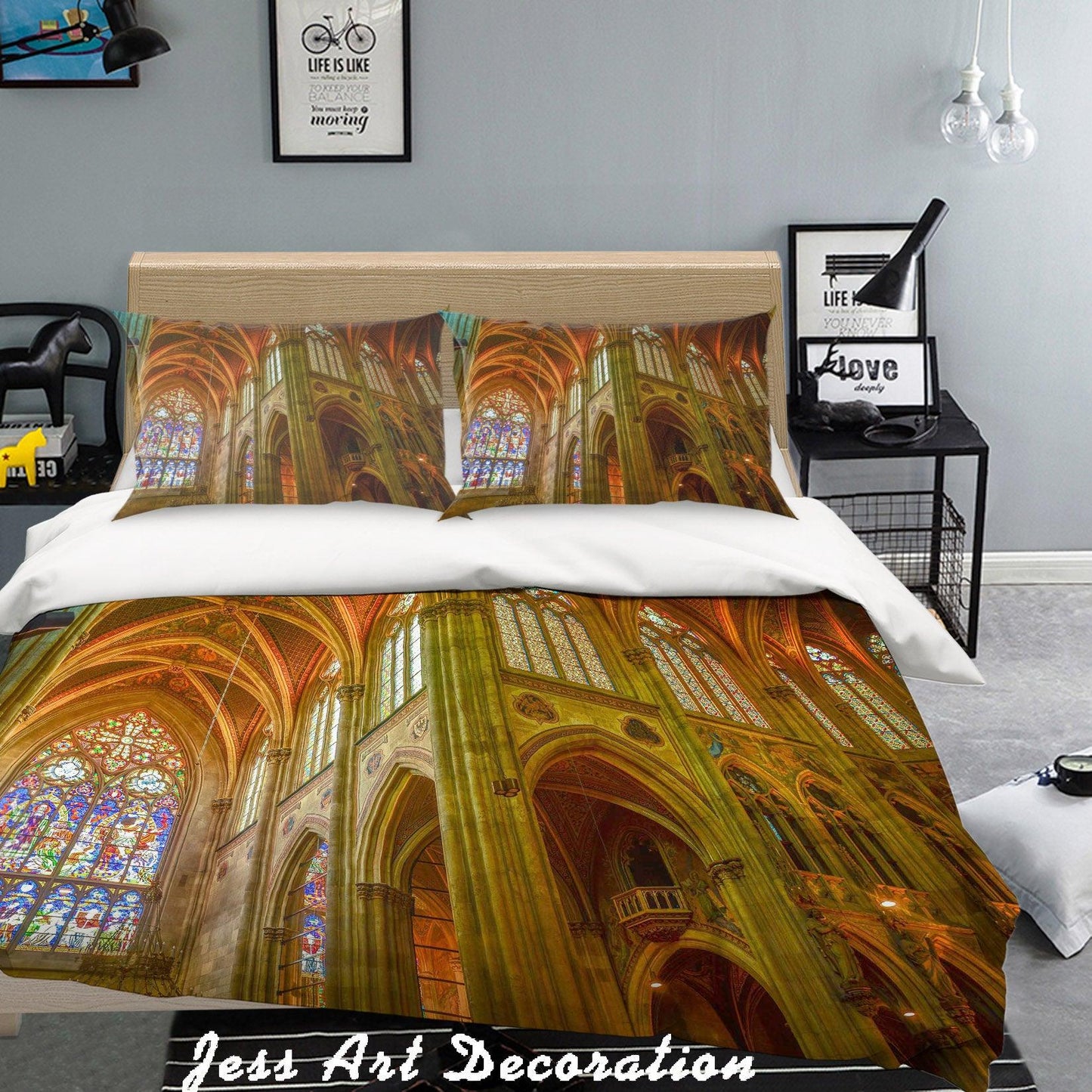 3D  Church Quilt Cover Set Bedding Set Pillowcases  82