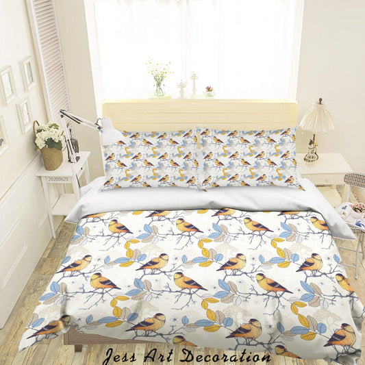 3D Birds Branch Butterfly Quilt Cover Set Bedding Set Duvet Cover Pillowcases SF04