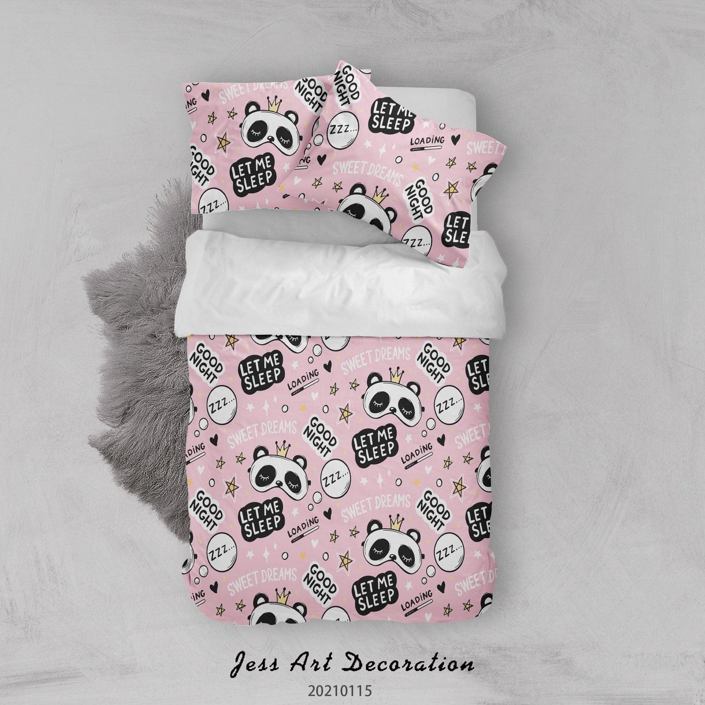 3D Cartoon Pink Animal Panda Quilt Cover Set Bedding Set Duvet Cover Pillowcases 11