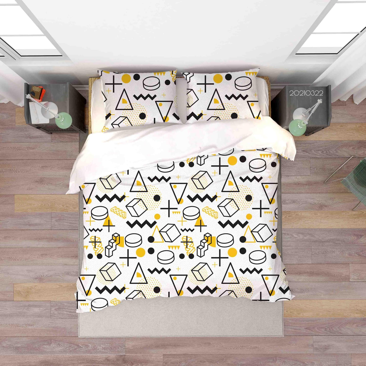 3D Abstract Geometric Pattern Quilt Cover Set Bedding Set Duvet Cover Pillowcases 131