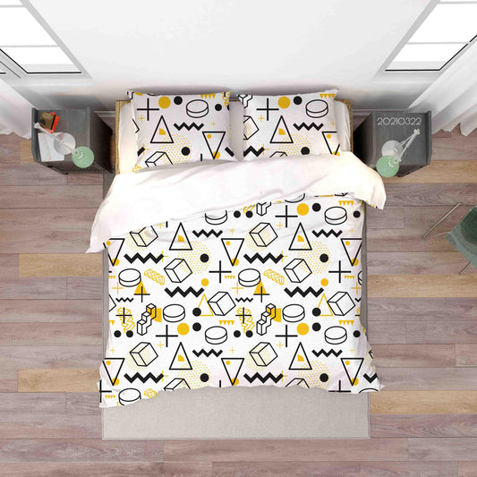 3D Abstract Geometric Pattern Quilt Cover Set Bedding Set Duvet Cover Pillowcases 131