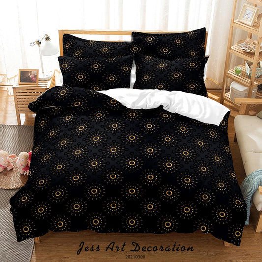3D Black Abstract Geometric Floral Quilt Cover Set Bedding Set Duvet Cover Pillowcases 21
