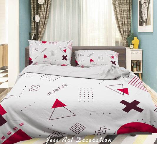3D Abstract Color Geometry Quilt Cover Set Bedding Set Duvet Cover Pillowcases 104