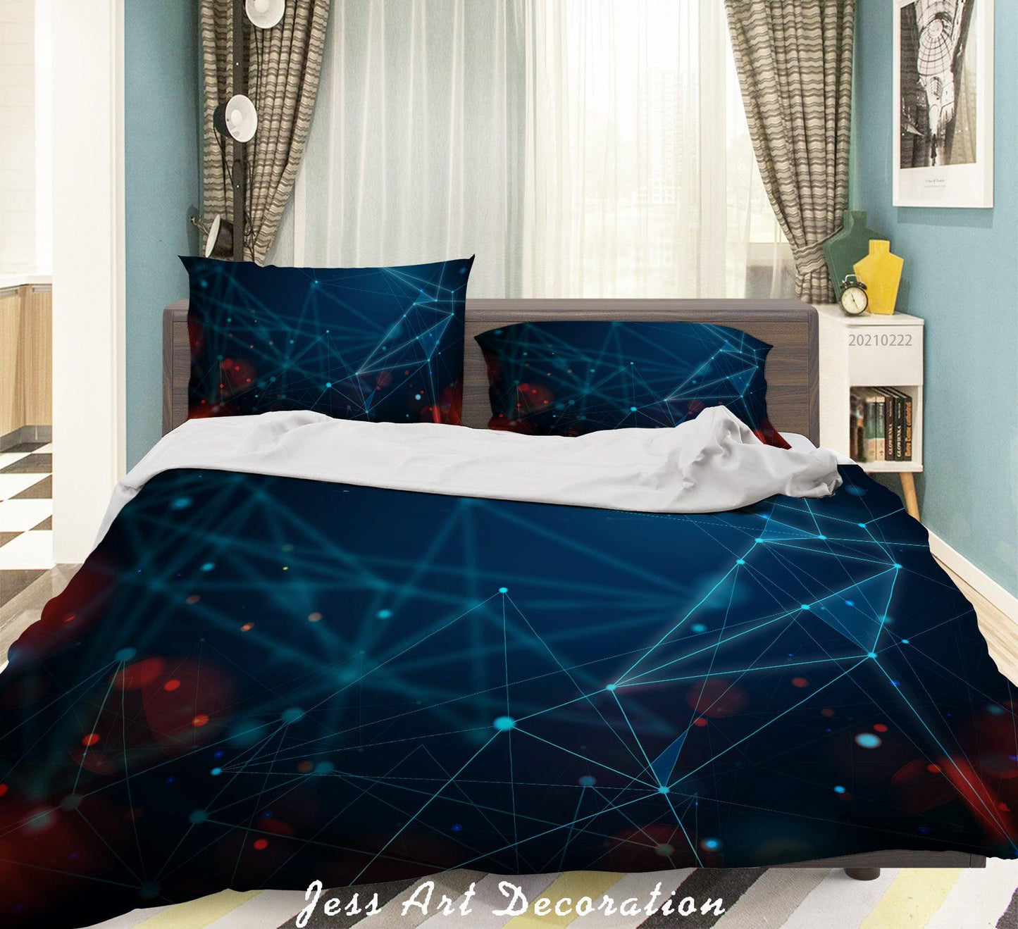 3D Abstract Geometry Line Quilt Cover Set Bedding Set Duvet Cover Pillowcases 144