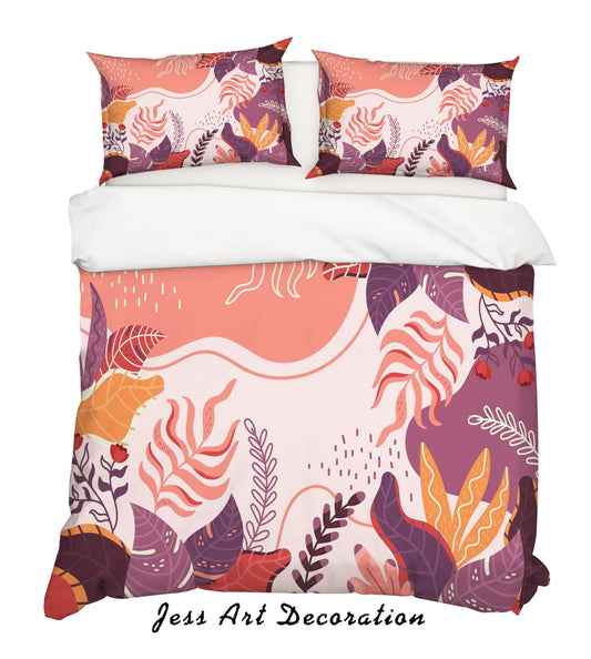 3D Abstract Plant Floral Pattern Quilt Cover Set Bedding Set Duvet Cover Pillowcases WJ 6921