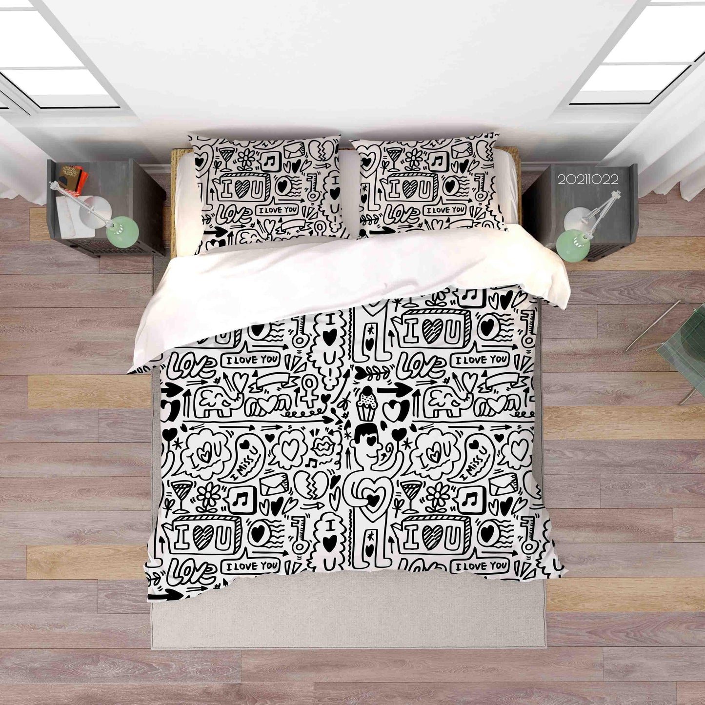 3D Abstract Art Graffiti Quilt Cover Set Bedding Set Duvet Cover Pillowcases 65