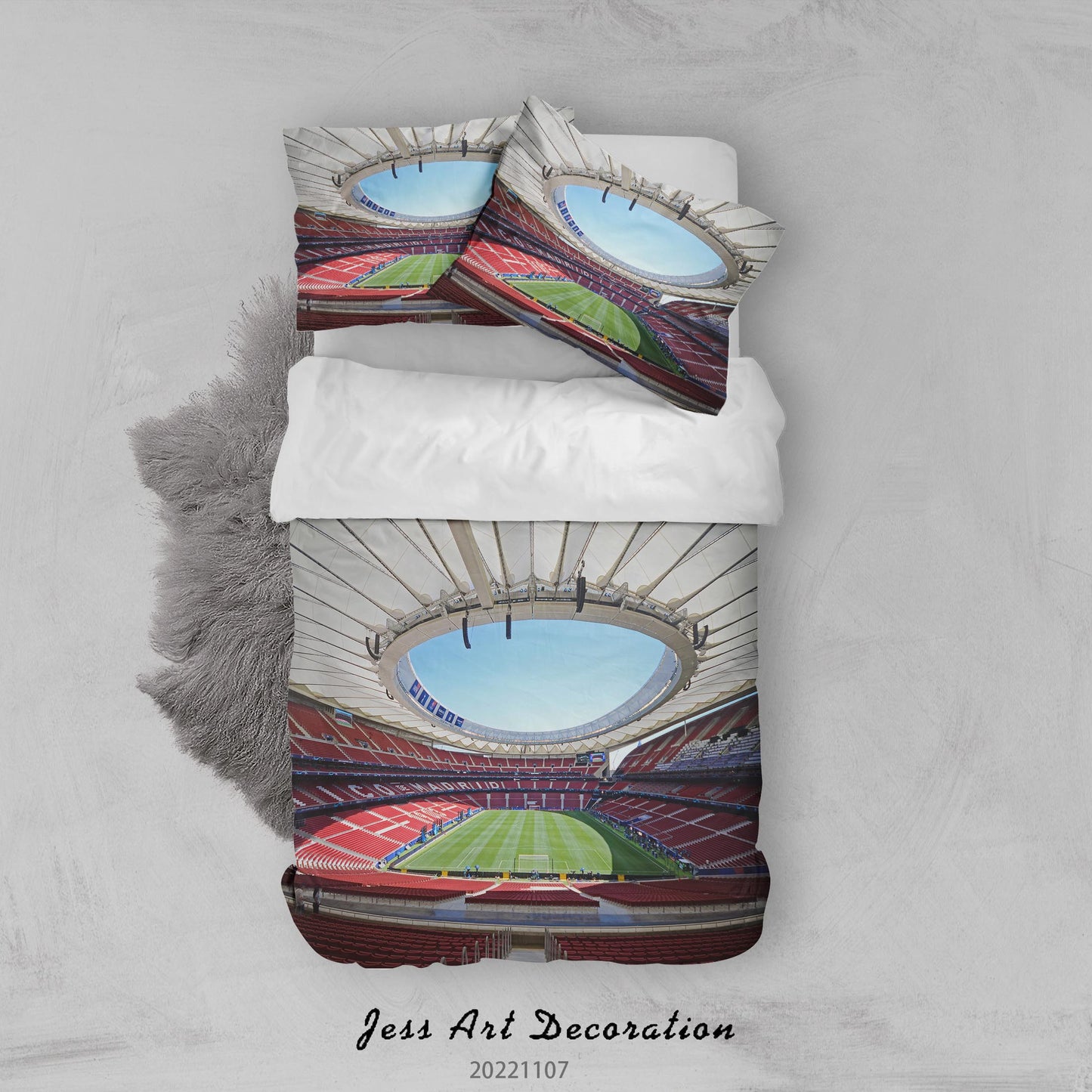 3D Atletico Madrid Spectator Seats Bluesky Quilt Cover Set Bedding Set Duvet Cover Pillowcase 840