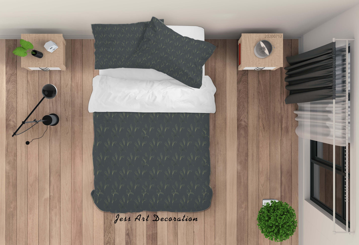 3D Abstract Vintage Dark Line Floral Pattern Quilt Cover Set Bedding Set Duvet Cover Pillowcases WJ 4110