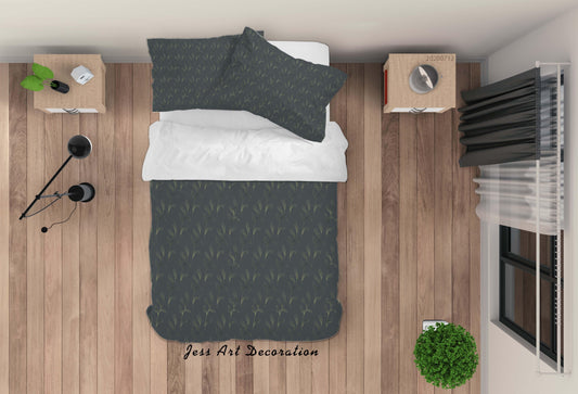 3D Abstract Vintage Dark Line Floral Pattern Quilt Cover Set Bedding Set Duvet Cover Pillowcases WJ 4110