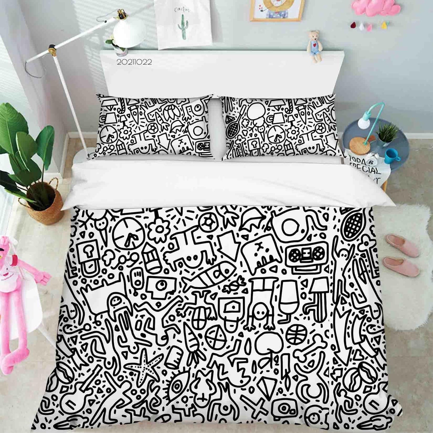 3D Cartoon Funny Illustration Quilt Cover Set Bedding Set Duvet Cover Pillowcases 45