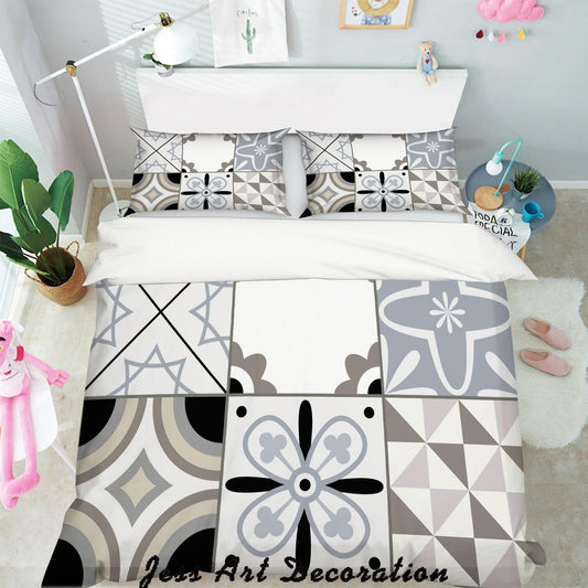 3D Black White Decorative Pattern Quilt Cover Set Bedding Set Pillowcases  13