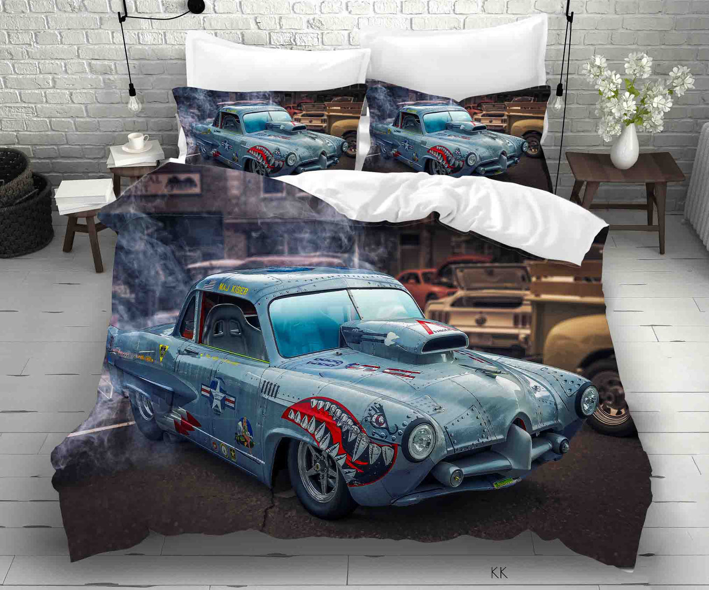 3D Automobile Fog Quilt Cover Set Bedding Set Duvet Cover Pillowcase 429