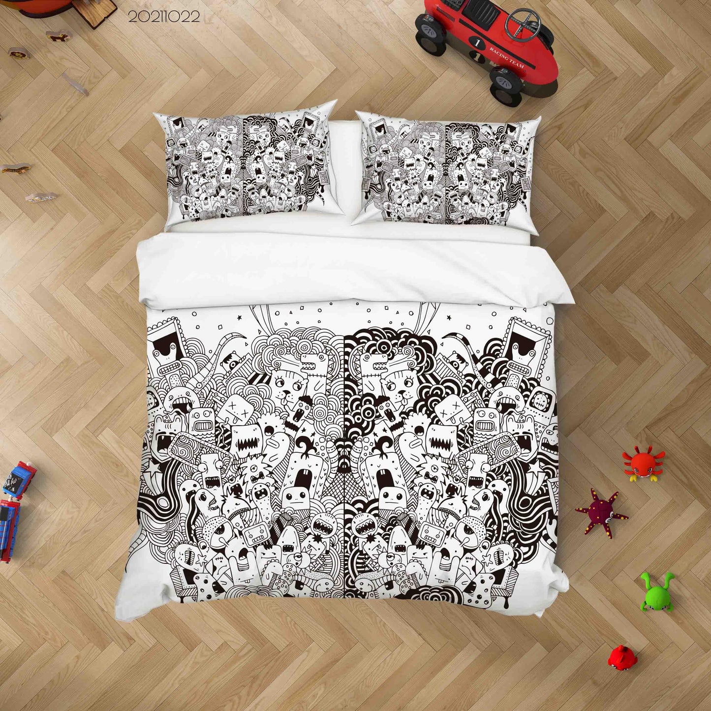 3D Abstract Monster Graffiti Quilt Cover Set Bedding Set Duvet Cover Pillowcases 30