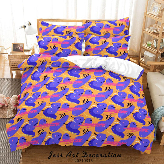 3D Abstract Blue Pattern Quilt Cover Set Bedding Set Duvet Cover Pillowcases 72