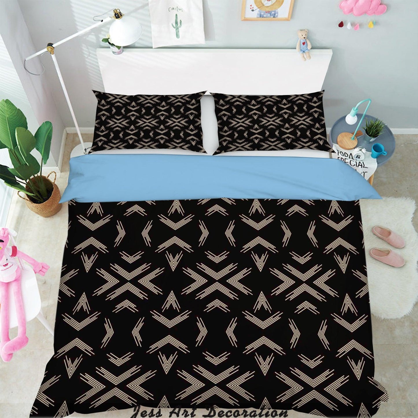 3D Black White Plates Pattern Quilt Cover Set Bedding Set Pillowcases 193