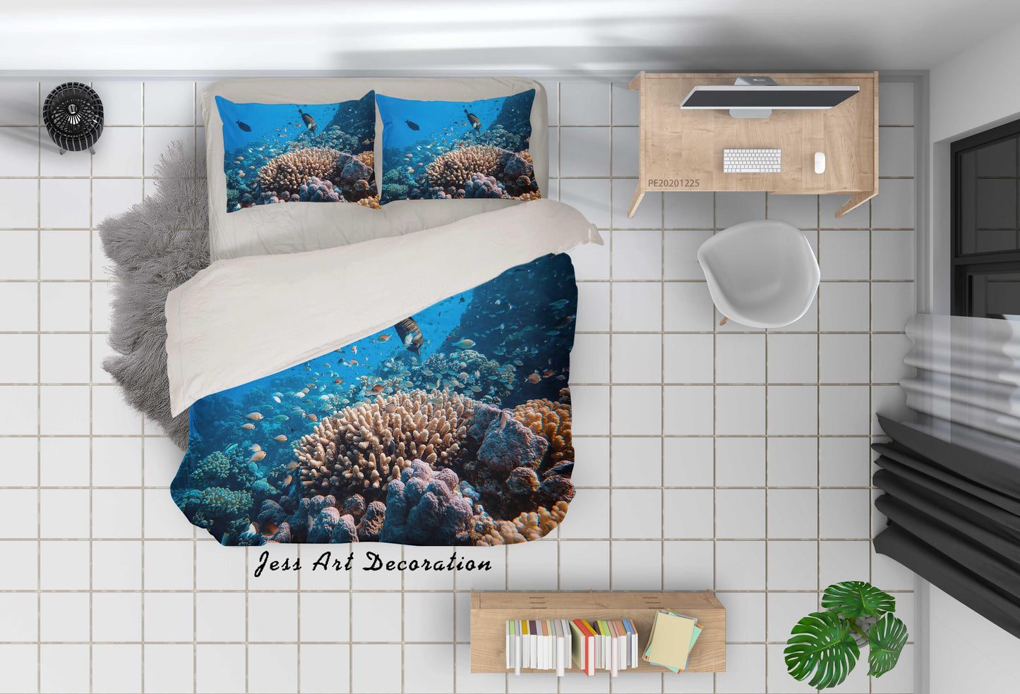 3D Blue Marine Fish Coral Quilt Cover Set Bedding Set Duvet Cover Pillowcases 31