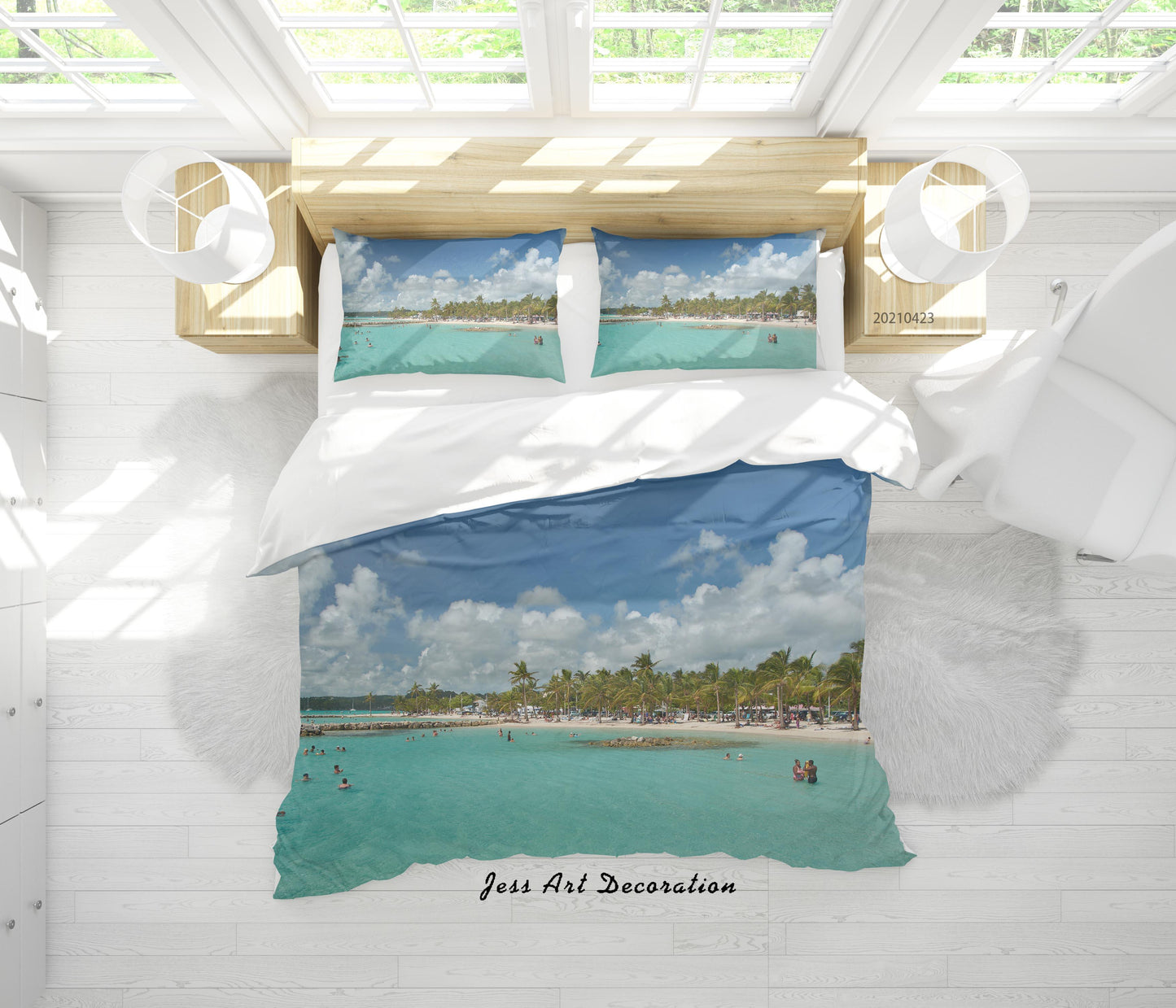 3D Blue Sky Forest Sea Landscape Quilt Cover Set Bedding Set Duvet Cover Pillowcases 80