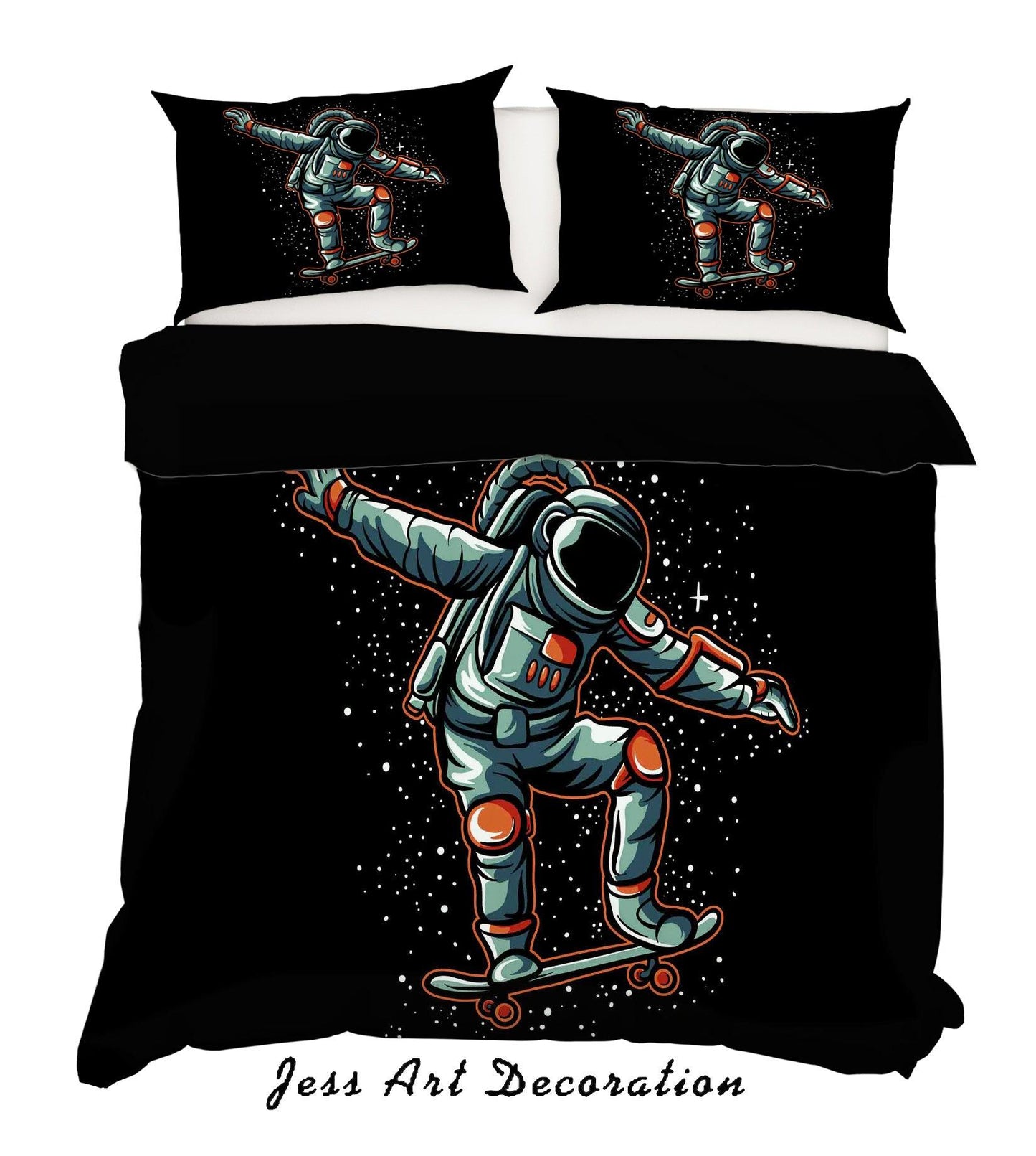 3D Black Astronaut Quilt Cover Set Bedding Set Pillowcases 92